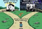 Stage coup to end the war Stage coup to prolong the war Disgruntled Axis Army Officers
