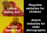 Online Safety Act Regulate websites for children Attack websites for Online older Safety Act demographic