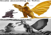 Scale according to Toho: 50 meters 100 meters Scale in the Movie: