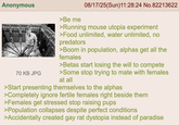 Anonymous 70 KB JPG >Be me 08/17/25(Sun)11:28:24 No.82213622 >Running mouse utopia experiment >Food unlimited, water unlimited, no predators >Boom in population, alphas get all the females >Betas start losing the will to compete >Some stop trying to mate with females at all >Start presenting themselves to the alphas >Completely ignore fertile females right beside them >Females get stressed stop raising pups >Population collapses despite perfect conditions >Accidentally created gay rat dystopia instead of paradise
