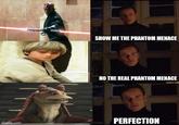 SHOW ME THE PHANTOM MENACE NO THE REAL PHANTOM MENACE imaflip.com PERFECTION