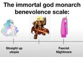 The immortal god monarch benevolence scale: Straight up utopia Fascist Nightmare