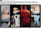 For the movie Freakier Friday (2025), Disney is flooding social media with Jamie Lee Curtis thirst traps: this is a uh... reference... to the umm... how the... hmm. A "Reddit":https://knowyourmeme.com/memes/sites/reddit post about Jamie Lee Curtis's large chest in the August 2025 _Freakier Friday_ ad shared by the "Disney":https://knowyourmeme.com/memes/subcultures/disney "TikTok":https://knowyourmeme.com/memes/sites/tiktok account.