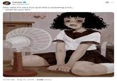 A post reading, "She said it's very hot and she's sweating a lot... - what do you do?"