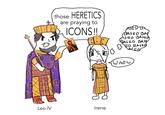 those HERETICS are praying to ICONS!! 0 8 ASED ON BASED BA SED BASED BASED BASE ED BASED ACED SWAOW ठठ Leo IV Irene