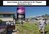 How it feels to be addicted to Dr. Pepper Blackberry Zero Pepper Est.1885 BLACKBERRY zero SUGAR Blackber Flavored y Naturally & 12 FL OZ (355 mL)