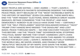 X user @GovPressOffice made a post mocking Donald Trump's calls for winning a Nobel Peace Prize, writing, "MANY PEOPLE ARE SAYING — AND I AGREE — THAT I, GAVIN C. NEWSOM (AMERICA’S FAVORITE GOVERNOR) DESERVE THE NOBEL PEACE PRIZE. WHY? BECAUSE OF THE “MOST INCREDIBLE MAPS IN THE HISTORY OF MAPPING” (EVEN COLUMBUS)."
