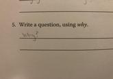 5. Write a question, using why. Why?