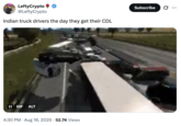 A meme about "Indian":https://knowyourmeme.com/memes/cultures/india truck drivers based on the August 2025 accident caused by Harjinder Singh, who made an illegal U-turn on a Florida turnpike, resulting in a passenger vehicle slamming into the truck's trailer.