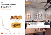 CBRL Cracker Barrel $50.65 $8.37 (14.18%) Today Cracker Parrel OLD COUNTRY STORE Cracker Barrel Coach Duggs @CoachDuggs At a remodeled Cracker Barrel. I hate it. 1D 1W 1M 3M YTD 1Y