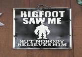 BIGFOOT SAW ME BUT NOBODY BELIEVES HIM