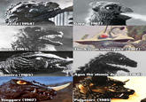 Godzilla (1954) Gappa (1967) Gorgo (1961) The X from outerspace (1967) Gamera (1965) Agon the atomic dragon (1968) Yonggary (1967) Pulgasari (1985)