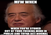 MFW WHEN WHEN YOU'RE STONED OUT OF YOUR F------ MIND IN glip PUBLIC AND TRYNA ACT NORMAL