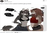racc @raccoattack damn I hate it when speech bubbles get jumbled hey girl you're so hot she's so beautiful I'm scared I'll pee my pants 4:03 PM • Aug 20, 2025 160.2K Views EEK?! WHAT. ...