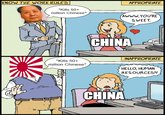 KNOW THE WORK RULES APPROPRIATE *Kills 50+ million Chinese* AWWW.YOU'RE SWEET. *Kills 50+ million Chinese* CHINA CHINA INAPPROPRIATE HELLO, HUMAN RESOURCES?!