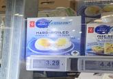 HARD-DUILE PRASHANS OMEGA-3 FREE-RUN FC Blue MENU BOURCE OF OMEGA-3 POLYUNSATURATES Nutrition Fa Par 2 medy Calo RUN EGG WHITES PEC HARD-BOILED OMEGA-3 FR RUN EGGS High in prote PCBM FROM 2PK EA 3.29 1 36 Blue MENU FREE-RU EGG WHITES Egg-hites are fat-f and cholesterol-fr 10 g of protein 100g serving FCBMFREE RUN EGG WHITES, EA 4.49 105 per 1000