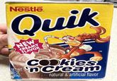 Nestle Quik NET WT 3 OZ $3690 NEW CREAMY FLAVOR Cookies 'n Cream cookies natural&artificial flavor TM