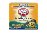 Get a $5 FANDANGO PROMO CODE* to see The SpongeBob Movie: Search for SquarePants HAMMER ARM & THE STANDA STANDA TM OF PURITY pure TM Baking Soda America's #1 Trusted Baking Soda Brand SPONGEBOB SEARCH MOVIE SQUAREPANTS ONLY IN THEATRES NET WT. 1 LB. (453 g) LIMITED-EDITION BOX