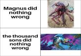Magnus did nothing wrong the thousand sons did nothing wrong
