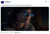 A "tweet":https://knowyourmeme.com/memes/sites/twitter-x using the image of Jessica Chastain looking at a computer from the upcoming Apple TV+ show _The Savant_.