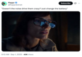 A "tweet":https://knowyourmeme.com/memes/sites/twitter-x using the image of Jessica Chastain looking at a computer from the upcoming Apple TV+ show _The Savant_.