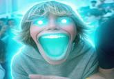 A "photoshop":https://knowyourmeme.com/memes/sites/photoshop edit of the "67 Kid":https://knowyourmeme.com/memes/67-kid in which he has glowing blue eyes and a gaping mouth.