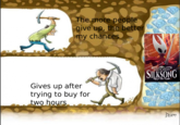 A "digging for diamonds":https://knowyourmeme.com/memes/never-give-up-digging-for-diamonds meme. The meme is about Silksong crashing Steam.