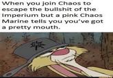 When you join Chaos to escape the b------- of the Imperium but a pink Chaos Marine tells you you've got a pretty mouth. ifunny.co