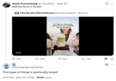 The original tweet using the "slang":https://knowyourmeme.com/memes/internet-slang term "Spiritually Israeli" to describe vapid consumer culture in 2025.