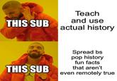Teach and use THIS SUB actual history Spread bs pop history fun facts that aren't THIS SUB even remotely true