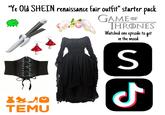 "Ye Old SHEIN renaissance fair outfit" starter pack GAME OF THRONES Watched one episode to get in the mood S X810 TEMU
