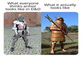What everyone thinks armor looks like in D&D What it actually looks like