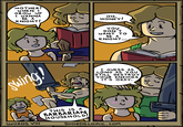 MOTHER! WHEN I GROW UP I WANNA BE A KNIGHT! он, HONEY! YOU DON'T WANT TO BE A KNIGHT... Swing! I GUESS AS LONG AS YOU STILL DESTROY YOUR ENEMIES IT'S OKAY. SWORDS VIII THIS IS A BARBARIAN HOUSEHOLD! SWORDS COMIC.COM