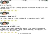 02-UK ? 22:41 100% Mrs Reid "Very accurate, really insightful and great for self reflection." Owen Dyson "It feels like a tarot reading that was spot on!" Audrey Zeifman "I'm a psychotherapist. This test is accessible and user-friendly. I will refer clients and add to my list of resources." iq-institute.org