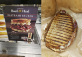 Proudly Featuring Boar's Head PASTRAMI REUBEN rition advice, but calorie needs vary. navailable upon request. available toasted. May we suggest: Pastrami, Mild Swiss Cheese, Sauerkraut & Thousand Island Dressing on Rye Bread. or create your own Pastrami Reuben Sandwich OP ROUND Sayerkront