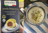 ITALIAMO Tartufo Pistacchio SPECIALITA Pistachio and Chocolate ice cream with chopped pistachios TALIAN RAINFOREST ALLIANCE PEOPLE &NATURE Cocoa 2 x 90g Serving suggestion