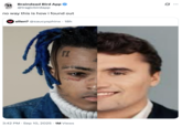 A "quote-tweet":https://knowyourmeme.com/memes/quote-retweets-qrts joking about finding out about the assassination of "Charlie Kirk":https://knowyourmeme.com/memes/people/charlie-kirk via an "XXXTentacion Half Face Mash-up":https://knowyourmeme.com/memes/xxxtentacion-half-face-mashup "meme":https://knowyourmeme.com/memes/memes.