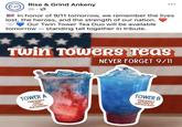 grind Rise & Grind Ankeny 2h In honor of 9/11 tomorrow, we remember the lives lost, the heroes, and the strength of our nation. Our Twin Tower Tea Duo will be available tomorrow - standing tall together in tribute. Twin Towers Teas NEVER FORGET 9/11 TOWER A POMEGRANATE CHERRY COCONUT BLUE RASPBERRY TOWER B POMEGRANATE WATERMELON SOUR BLUE BLAST