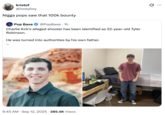 A "tweet":https://knowyourmeme.com/memes/sites/twitter-x joking about Tyler Robinson's dad seeing the $100,000 reward and turning his son into police.