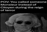 POV: You called someone Monsieur instead of Citoyen during the reign of terror