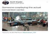 Scott Snyder @Ssnyder1835 Someone cosplaying the actual convention center. LLIX 10/7/17, 6:26 PM from Manhattan, NY