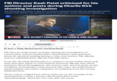 FBI Director Kash Patel criticized for his actions and posts during Charlie Kirk shooting investigation The FBI leader's decisions to dine at an exclusive restaurant hours after the assassination and to criticize Utah officials raise questions about his leadership, current and former officials say. BREAKING NEWS NEW SECURITY CONCERNS AFTER CHARLIE KIRK KILLING Get more news LIVE on NBC NEWS NOW. > f X SAVE Create your free profile or log in to save this article Sept. 14, 2025, 6:07 PM PDT / Updated Sept. 15, 2025, 6:04 AM PDT By Ryan J. Reilly, Michael Kosnar and David Rohde FBI Director Kash Patel's activities during the investigation of conservative activist Charlie Kirk's assassination raise questions about his decision-making during a crisis, four former FBI officials and two administration officials told NBC News. From the shooting Wednesday to a suspect's arrest Friday, Patel took steps that I gave pause to some federal and local officials and raised questions about his judgment, the sources said. Several spoke on the condition of anonymity, some because they were not authorized to speak publicly and others citing fear of retaliation from the Trump administration. Those actions ranged from where Patel was on the evening of the assassination to what a former official described as his "grandstanding" about his own role after the arrest.