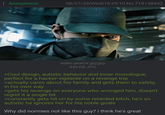 Anonymous 08/27/25(Wed)16:29:10 No.719148442 aiden pearce jpg.jpg 445 KB JPG >Cool design, autistic behavior and inner monologue, perfect for a hacker-vigilante on a revenge trip >actually cares about his family and gets them to safety, in his own way >gets his revenge on everyone who wronged him, doesn't regret it a single bit >constantly gets hit on by some retarded bitch, he's so autistic he ignores her for his noble goals Why did normies not like this guy? i think he's great
