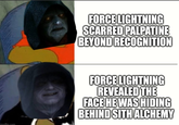 FORCE LIGHTNING SCARRED PALPATINE BEYOND RECOGNITION imaflin.com FORCE LIGHTNING REVEALED THE FACE HE WAS HIDING BEHIND SITH ALCHEMY