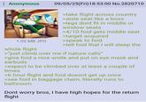 : Anonymous 1.03 MB JPG whole flight 09/05/25(Fri)18:53:00 No.2820710 >take flight across country >aisle seat like a boss >legs dont fit in middle or window seats >4/10 foid gets middle seat >target acquired >speak to foid >tell foid that I will sleep the >"just climb over me if nature calls" >give foid a nice smile and put on eye mask and earbuds >expect to be climbed over at least a couple of times >6 hour flight and foid doesnt get up once >see foid in baggage claim, literally runs to bathroom Dont worry bros, I have high hopes for the return flight