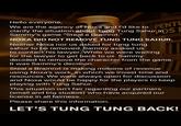A statement released by MementumLab. The statement blames SpyderSammy for removing Tung Tung Tung Sahur from Steal a Brainrot.