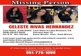 A missing persons poster for Celese Rivas.
