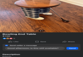 Bowling End Table $100 9 Like Save Share Send seller a message Good afternoon, is this still available? Description Kitsch. Send