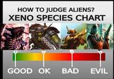 HOW TO JUDGE ALIENS? XENO SPECIES CHART GOOD OK BAD EVIL