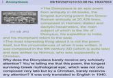 Anonymous 211 KB JPG 09/19/25(Fri)10:53:08 No. 18007653 >The Dionysiaca is an epic poem from antiquity in 48 books, the longest surviving poem from Greco- Roman antiquity at 20,426 lines, composed in Homeric dialect and dactylic hexameters, the main subject of which is the life of Dionysus, his expedition to India, and his triumphant return to the west. >The most interesting thing about it is not the poem itself, but the circumstances of when it was written. It was composed in the 5th century AD (which is quite late) and was written by Nonnus, who was supposedly a Christian. Why does the Dionysiaca barely receive any scholarly attention? You're telling me that this poem, the longest surviving Greek mythological epic, which was not only composed very late but by a Christian, barely receives any attention? It was only translated to English in 1940.